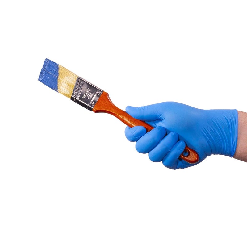 X3 AMMEX Industrial Blue Nitrile Disposable Gloves - 3 Mil, Powder-Free, Latex Free, Textured, Ambidextrous, Medium, Box of 100 - Image 4